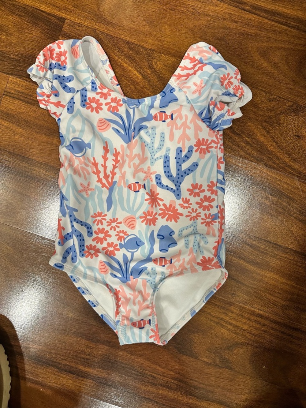 Carter's Coral & Blue Sea Life One-Piece Swimsuit